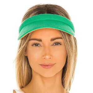 NWT Lele Sadoughi Green Terry Cloth Visor NWT